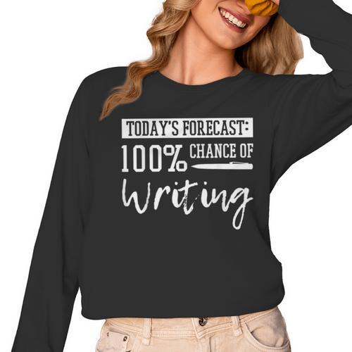 Author Journalist Teacher Writing Content Creator Women Long Sleeve T-Shirt - teacherstshirts.com CA
