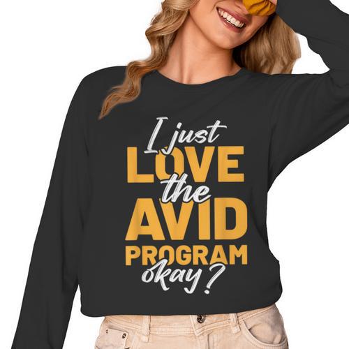 AVID Team Appreciation Essentials AVID Program Teacher Women Long Sleeve T-Shirt - teacherstshirts.com