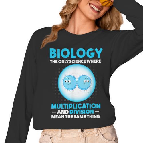Biology Facts Science Teacher Student Biologist Women Long Sleeve T-Shirt - teacherstshirts.com DE