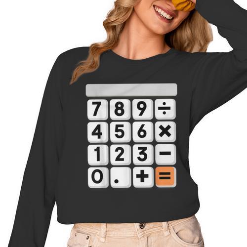 Calculator Easy Halloween Costume For Math Teacher Women Long Sleeve T-Shirt - teacherstshirts.com UK