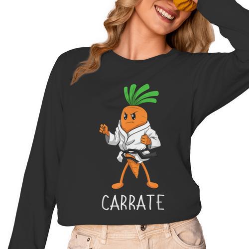 Carrate Karate Carrot Student Teacher Trainee Trainor Women Long Sleeve T-Shirt - teacherstshirts.com