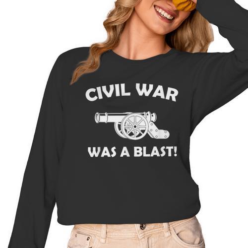 Civil War It Was A Blast History Teacher T-Shirt Women Long Sleeve T-Shirt - teacherstshirts.com UK