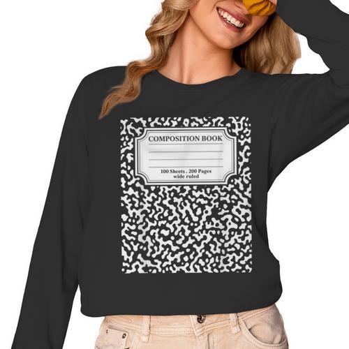 Composition Notebook Matching Group Halloween Teachers Women Long Sleeve T-Shirt - teacherstshirts.com AU
