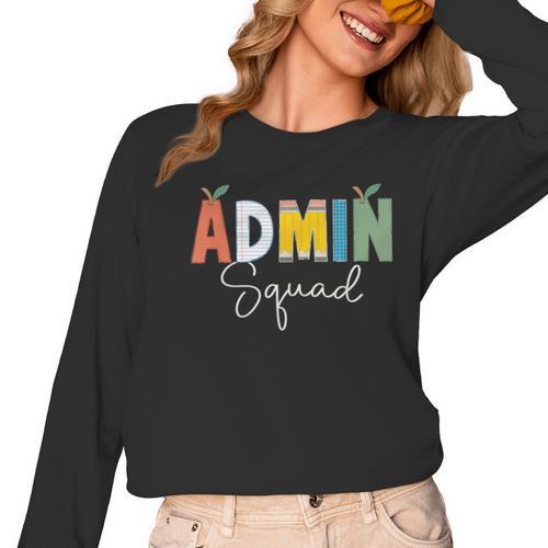 Cute Admin Squad Crew Team Back To School Teacher For Men Women Women Long Sleeve T-Shirt - teacherstshirts.com AU