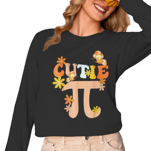Cutie Pi Shirt Pi Day Math Girls Kids Women Toddler Teacher Women Long Sleeve T-Shirt - teacherstshirts.com