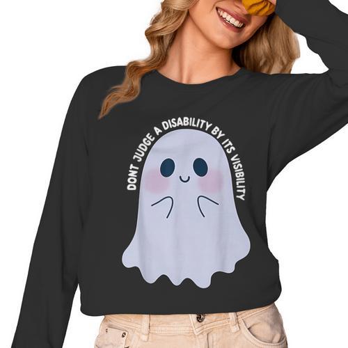 Dont Judge a Disability By Its Visibility Teacher Women Long Sleeve T-Shirt - teacherstshirts.com CA