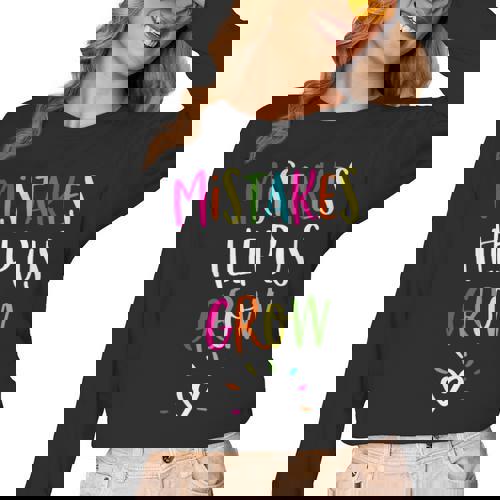 Growth Mindset Positive Back To School Teacher Student Women Long Sleeve T-Shirt - teacherstshirts.com