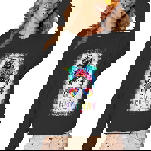 Happy Fri-Yay Friday Teacher Life Happy Friday Women Long Sleeve T-Shirt - teacherstshirts.com