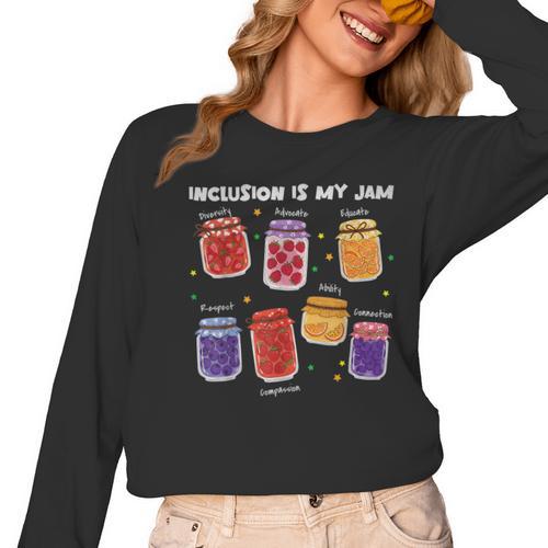 Inclusion Is My Jam Special Education Teacher Para Autism Women Long Sleeve T-Shirt - teacherstshirts.com UK
