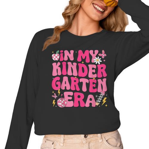 In My Kindergarten Era Girl Back To School Kinder Teacher Women Long Sleeve T-Shirt - teacherstshirts.com AU