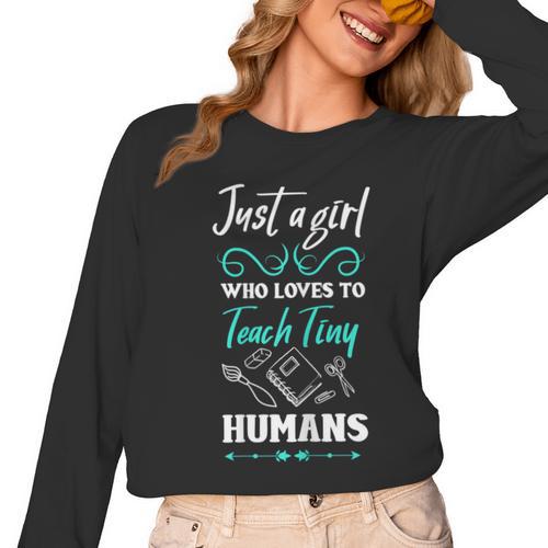 Kindergarten Teacher Shirt Humor Preschool Teacher Women Long Sleeve T-Shirt - teacherstshirts.com