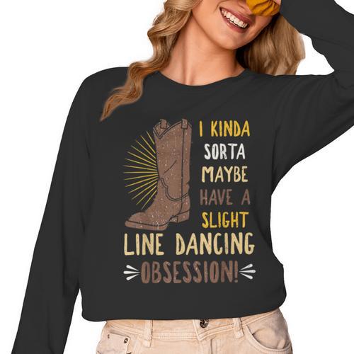 Line Dancing Choreographed Group Dancer Dance Teacher Women Long Sleeve T-Shirt - teacherstshirts.com CA