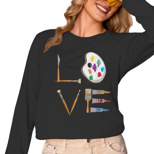 Love Art For Artist Art Teacher Women Long Sleeve T-Shirt - teacherstshirts.com