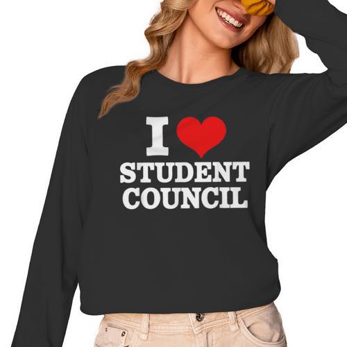 I Love Student Council Student Teacher Women Long Sleeve T-Shirt - teacherstshirts.com CA