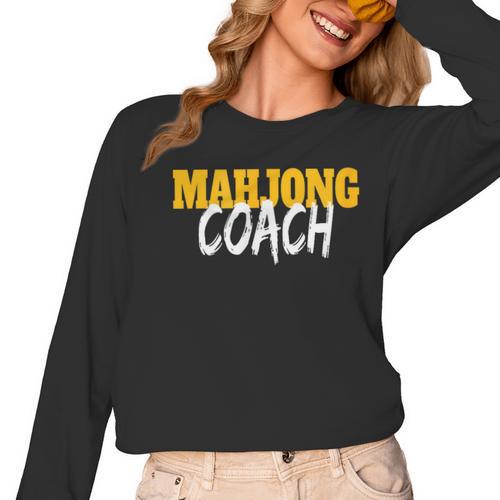 Mahjong Coach Coaching Trainer Teacher Women Long Sleeve T-Shirt - teacherstshirts.com DE