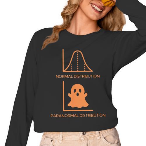 Math Statistics Normal Paranormal Distribution Teacher Women Long Sleeve T-Shirt - teacherstshirts.com UK