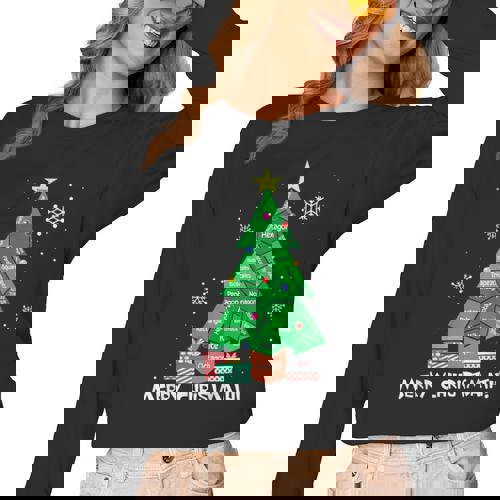 Math Teacher Polygon Christmas Tree Geometry Merry Christmas Women Long Sleeve T-Shirt - teacherstshirts.com