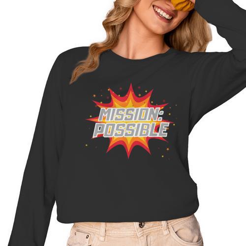 Mission Possible Motivational Inspirational School Teacher Women Long Sleeve T-Shirt - teacherstshirts.com AU