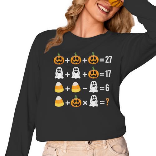 Order Of Operations Quiz Pumpkin Halloween Math Teacher Women Long Sleeve T-Shirt - teacherstshirts.com