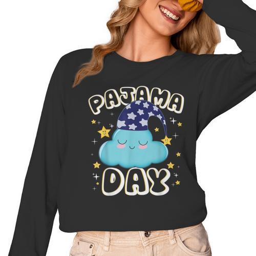 Pajama Day School Spirit Week Fun Cloud Teacher Student Women Long Sleeve T-Shirt - teacherstshirts.com AU