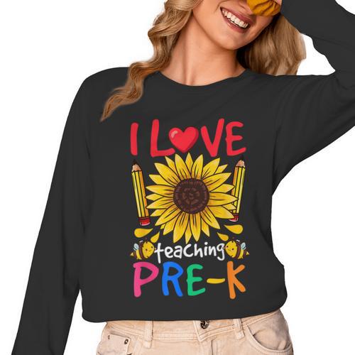 Pre School Teacher Pre-K Teacher Women Long Sleeve T-Shirt - teacherstshirts.com