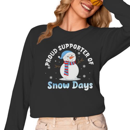 Proud Supporter Of Snow Days Teacher Women Long Sleeve T-Shirt - teacherstshirts.com UK