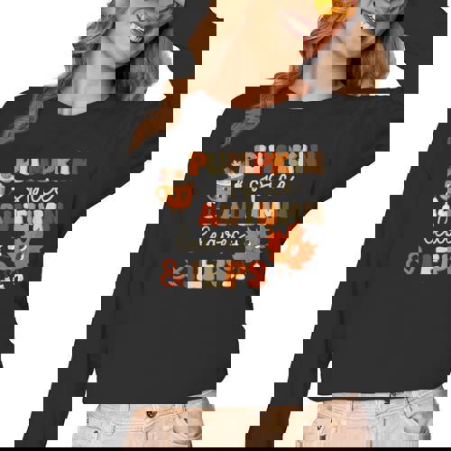 Pumpkin Spice Autumn Leaves IEPS Sped Teacher Fall Women Long Sleeve T-Shirt - teacherstshirts.com