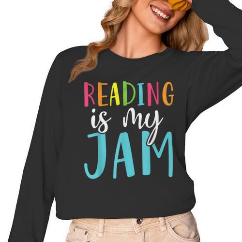 Reading Is My Jam Back To School Teacher Women Long Sleeve T-Shirt - teacherstshirts.com DE