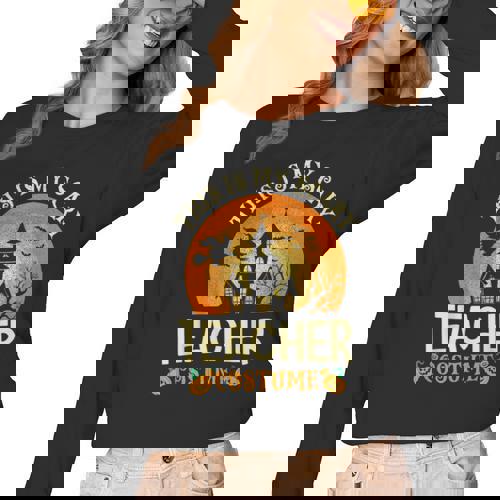 This Is My Scary Teacher Costume Halloween Women Long Sleeve T-Shirt - teacherstshirts.com