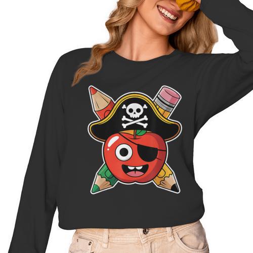 School International Talk Like A Pirate Day Pirate Teacher Women Long Sleeve T-Shirt - teacherstshirts.com UK