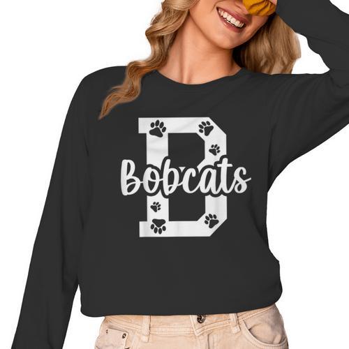 School Spirit Mascot Bobcats Back To School Teacher Student Women Long Sleeve T-Shirt - teacherstshirts.com AU