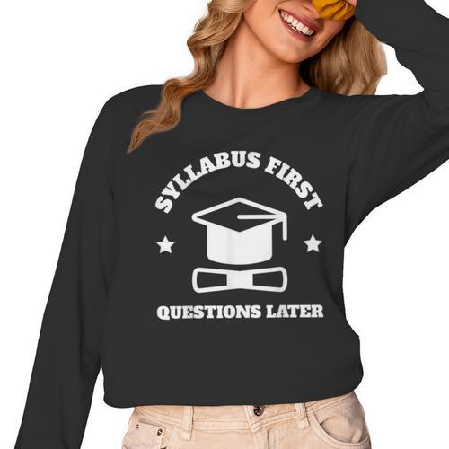 SYLLABUS PROFESSOR TEACHER Women Long Sleeve T-Shirt - teacherstshirts.com AU