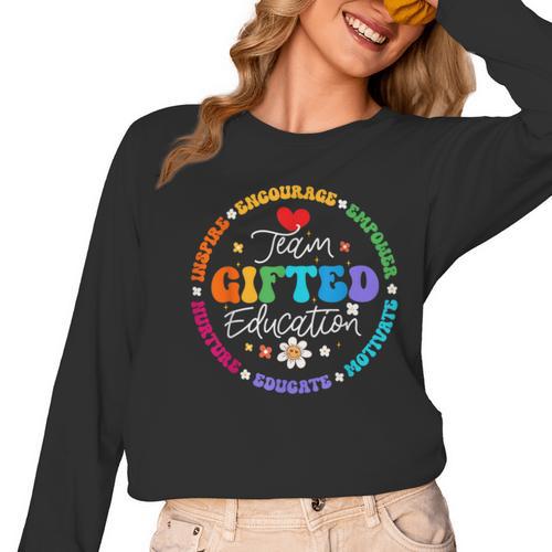 Team Ed Education Teacher Appreciation Back To School Women Long Sleeve T-Shirt - teacherstshirts.com AU