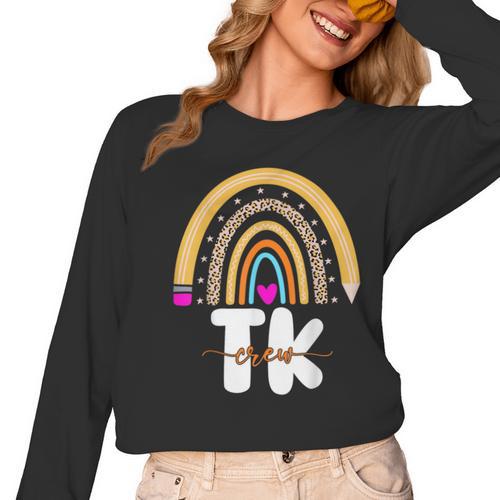 Team TK Transitional Kindergaten TK Crew Squad Teacher Kids Women Long Sleeve T-Shirt - teacherstshirts.com DE