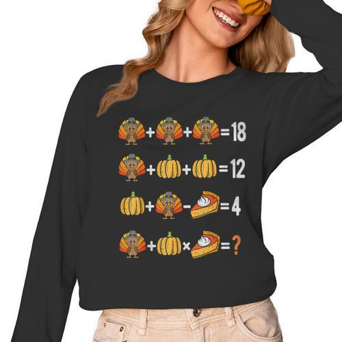 Thanksgiving Order Of Operations Thanksgiving Math Teacher Women Long Sleeve T-Shirt - teacherstshirts.com AU
