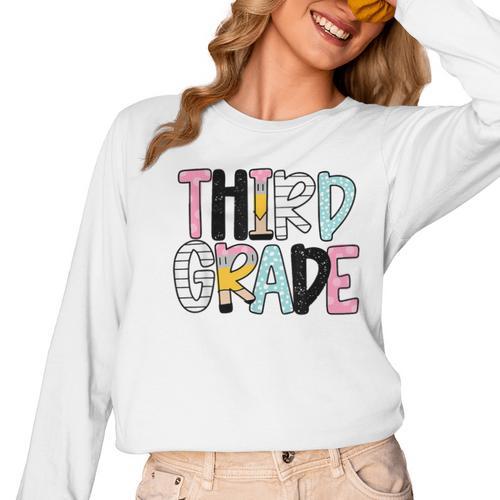 Back To School Third Grade Teacher First Day Of 3rd Grade Women Long Sleeve T-Shirt - teacherstshirts.com AU