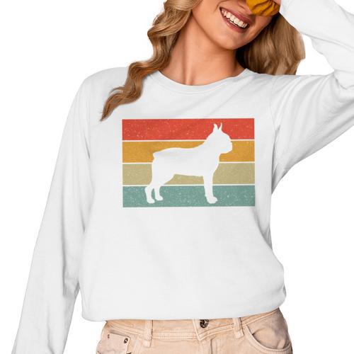 Boston Terrier Dog Lover Retro Vintage Cool For Dog Owner Women Long Sleeve T-Shirt - Bostonterriersmerch.com