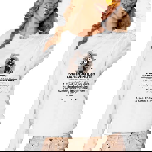 Cat Exhausted Teacher Exhausterwhelmulated Definition Women Long Sleeve T-Shirt - teacherstshirts.com