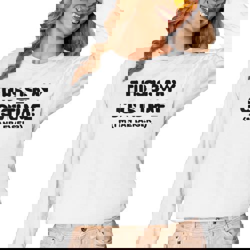 THIS IS MY COSTUME Eraser Teacher Halloween Costume Women Long Sleeve T-Shirt - teacherstshirts.com