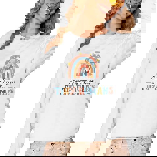 Good Day To Teach Tiny Humans Rainbow Teacher Women Long Sleeve T-Shirt - teacherstshirts.com