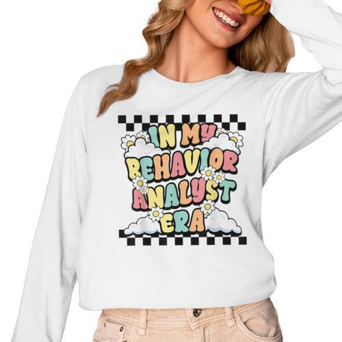 Groovy ABA RBT Therapist In My Behavior Analyst Era Teacher Women Long Sleeve T-Shirt - teacherstshirts.com AU