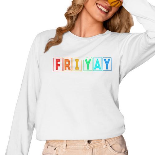Happy Fri Yay Teacher Friday Women Long Sleeve T-Shirt - teacherstshirts.com