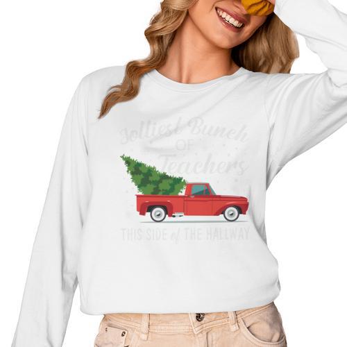 Jolliest Bunch Of Teachers This Side Of The Hallway Women Long Sleeve T-Shirt - teacherstshirts.com AU