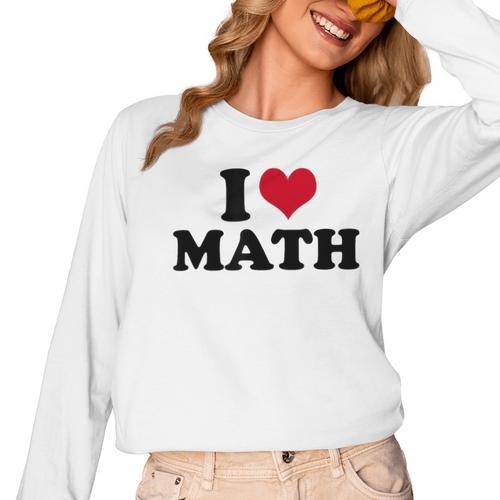 I Love Math Teacher Women Long Sleeve T-Shirt - teacherstshirts.com