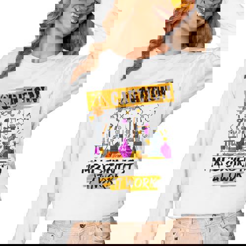 Mad Scientist Halloween Costume Science Teacher Women Long Sleeve T-Shirt - teacherstshirts.com