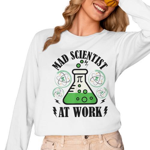 Mad Scientist Science Teacher Halloween Costume Teen Girls Women Long Sleeve T-Shirt - teacherstshirts.com