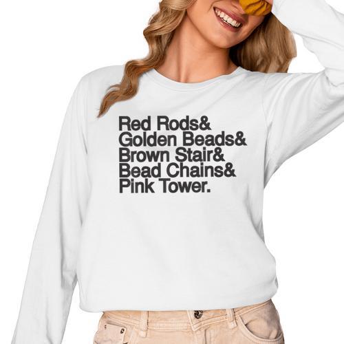 Montessori Helvetica Education Teacher Women Long Sleeve T-Shirt - teacherstshirts.com AU