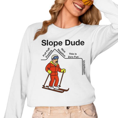 Nerdy Slope Dude Geometry Algebra Math Teacher Women Long Sleeve T-Shirt - teacherstshirts.com UK