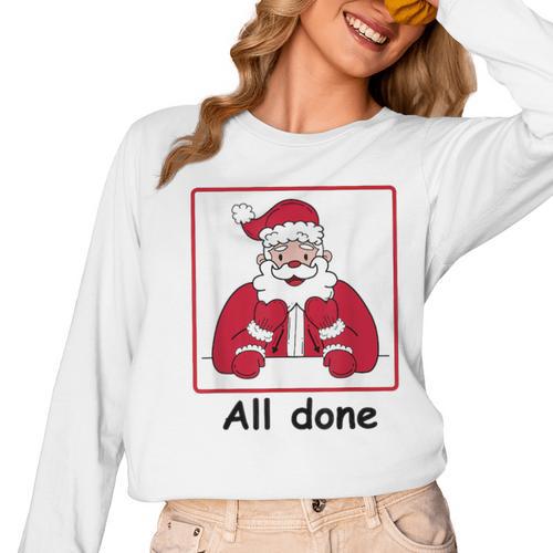 Retro All Done Christmas Special Ed Teacher Team Santa Women Women Long Sleeve T-Shirt - teacherstshirts.com