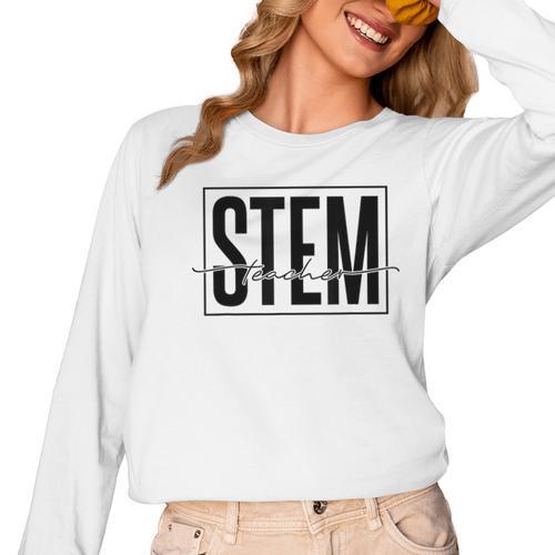Stem Teacher Science Technology Engineering Math Teachers Women Long Sleeve T-Shirt - teacherstshirts.com DE